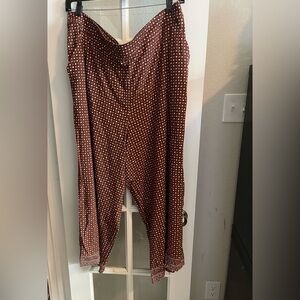 Max Studio Brown Polka Dot Trousers